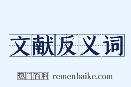 文献反义词是什么意思的图片